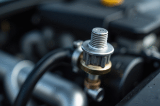 Capteur de pression turbo sur moteur moderne en gros plan