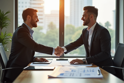 Signature entre un developpeur immobilier et un agent professionnel