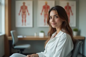 Femme en consultation médicale dans un cabinet moderne
