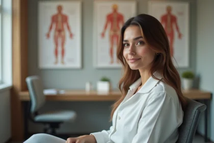 Femme en consultation médicale dans un cabinet moderne