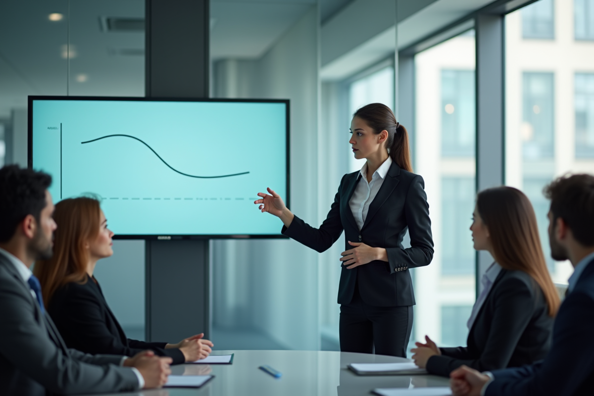 Jeune femme en présentation d