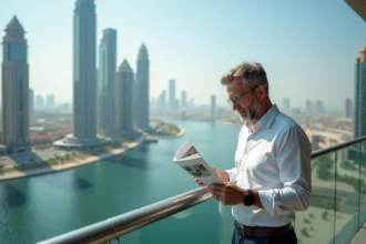 Investisseur analysant le marché immobilier à Dubaï