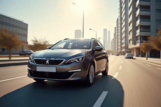 Peugeot 308 SW moderne en ville en journée